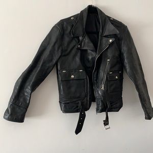 Leather motorcycle jacket